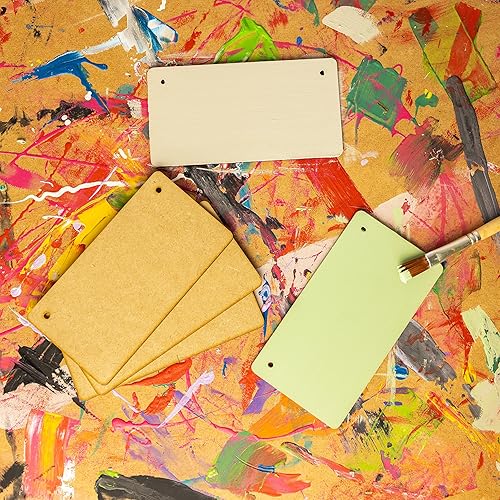 Creative Deco 10 x MDF Plaques Signes Forme Rectangulaire | 150 x 80 x 3-4 mm | Bords Arrondis | Découpes Non Peints | Decoration à Accrocher | pour Cadeau Peinture Loisir Pyrogravure Travaux Manuels - Nail Gallerys