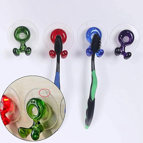 HUFFA Porte-brosse à dents avec ventouse, crochets muraux réutilisables, pour cuisine, salle de bain, maison - Nail Gallerys
