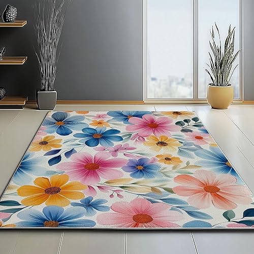 Grand Tapis 60x110 Imprimé antidérapant - Lavable en Machine Motif Fruit-Citron pour Salon, Chambre à Coucher, Salle à Manger Jaune Vert - Nail Gallerys