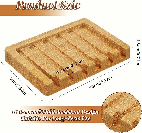 Lot de 2 porte-savons en bois pour salle de bain, salle de bain, cuisine - Étanche - Auto-drainant - Nail Gallerys