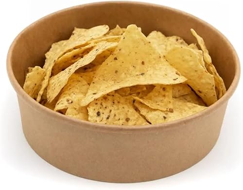 Lot de 50, 100 ou 300 bols jetables en kraft avec couvercles pour aliments chauds et froids, desserts, collations (100, 850 ml) - Nail Gallerys