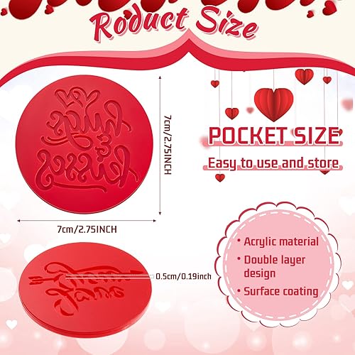 Nuenen 5 Pcs Tampons à Biscuit de Saint-Valentin Tampon à Biscuit Happy Valentines Day Embosseur à Fondant 3D Tampon à Pâtisserie de Cœur Rouge en Acrylique Tampon de Glaçage pour Cookie - Nail Gallerys