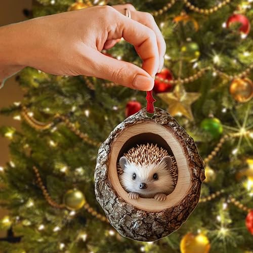 JYEVERC Décoration Sapin de Noël Animaux, Ornements d'arbre de Noël en Forme d'animaux, Pendentif 2D D’Ornement de Raton Laveur de Hibou Acrylique de Noël, Pendentif de Sac, Déco (10pcs) - Nail Gallerys