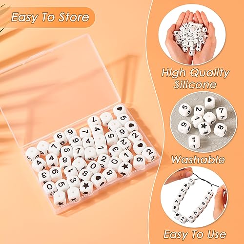 Spritewelry Lot de 52 perles lumineuses en silicone avec lettres de l'alphabet phosphorescentes pour fabrication de porte-clés, cordons, bracelets, bijoux - Nail Gallerys