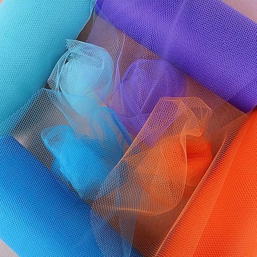 8 Rouleaux (25 Yards x 8) Rubans de Tulle Bobine Tulle Coloré pour DIY Artisanat Jupe de Mariée Chemin de Table Decoration Mariage Vêtement( 25 Yards x 15cm par chaque Rouleau) - Nail Gallerys