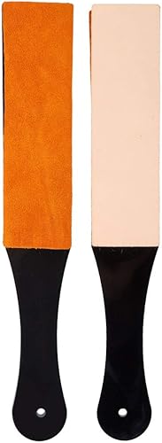 Aiguiseur de rasoir, ceinture de rasoir, planche d'affûtage de rasoir manuel Double taille en cuir PU rasoir droit ceinture Strop aiguiseur de couteau droite - Nail Gallerys