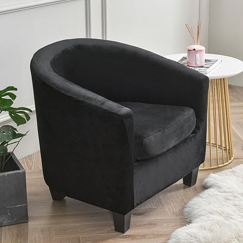 Surwin Housse de Fauteuil Cabriolet 1 Place, Monochrome Velours Housse Fauteuil Cabriolet Antidérapant, Chesterfield Extensible Couverture de Fauteuil, pour Salle à Manger, Salon, Café (Beige) - Nail Gallerys