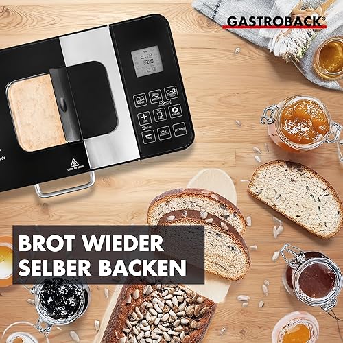 Gastroback 42823 Machine à pain semi-professionnelle (noir, métallique, 1 kg, pâte à pâte, pain français, pâte à pizza, pain de blé, 500 g, capteur, 15 min) - Nail Gallerys