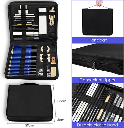 MAMIZO 97 Ensemble de Crayons de Couleur,Ensemble de Dessin de Crayons de Couleur pour Adultes et Enfants,Comprenant Crayons de Couleur,Crayons à Croquis,Crayon Carbonisé et Accessoires - Nail Gallerys