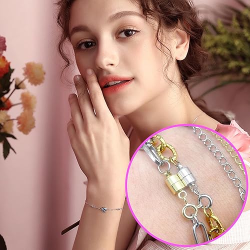 Prolongateurs De Collier Pour Femmes - Fermoir Magnétique 20 Pièces - Fournitures de Perlage pour Fabrication de Bracelets, Réparation de Chaînes, Chokers et Superposition au Quotidien - Nail Gallerys