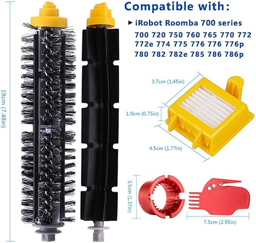 Remplaçant kit Pièces Accessoires pour iRobot Roomba série 700 720 750 760 765 770 772 772e 774 775 776 776p 780 782 782e 785 786 786p 790 - Nail Gallerys