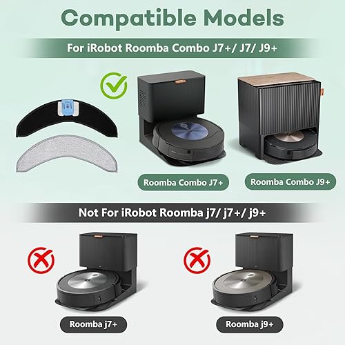 Chuancheng Lot de 6 serpillères de Rechange pour iRobot Roomba Combo J7 Plus/ J7+/ J7 /J9+ /J9 Plus Robot Aspirateur - Nail Gallerys
