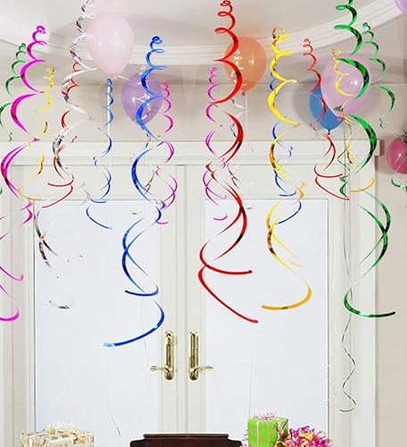 48 Pièces Décoration Tourbillon à Suspendre, Serpentins en Spirale Multicolores Décorations de Fête, Tourbillon Suspendu au Plafond en pour Noël Décorations Plafond Mariage d'anniversaire 8 Couleurs - Nail Gallerys