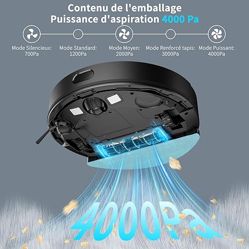 OKAYBOT V1 Aspirateur Robot Laveur 2 en 1 4000Pa, Navigation LiDAR, 140min d'Autonomie, 3D Cartographie, Robots Aspirateurs Connecté par Alexa/APP/WiFi, Idéal pour Poils d'animaux et Sols Durs Tapis - Nail Gallerys