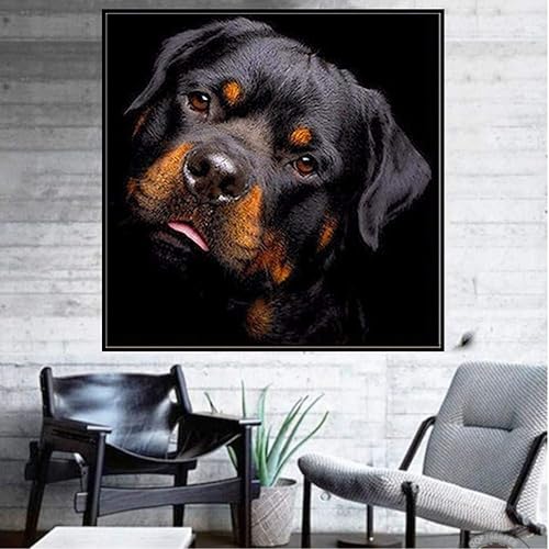 Awesocrafts Kit de peinture diamant 5D pour adultes et enfants Motif Rottweiler - Nail Gallerys