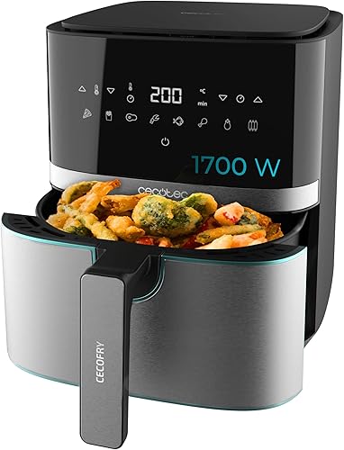 Cecotec Friteuse sans Huile 5,5 L Cecofry Full Inox 5500 Pro Accessoires. 1700 W, Diététique, Numérique, Finitions en Acier inoxydable, Technologie PerfectCook, Comprend des accessoires - Nail Gallerys