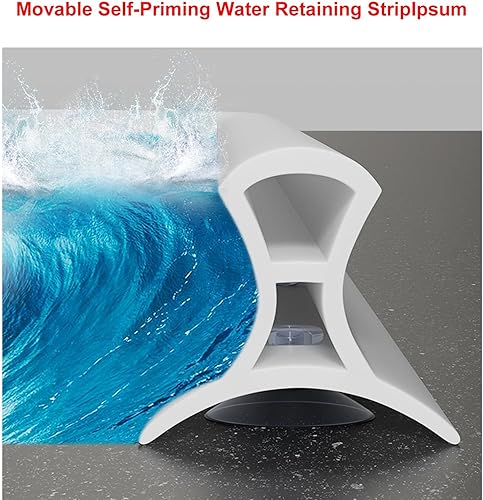 Barrière de barrage d'eau de seuil de douche,Seuil De Douche Avec Ventouse,Matériau En Silicone,Seuil De Douche,Barrage D'eau,pour la Cuisine et la Salle de Bain Séparation Humide e(Size:180cm/71inch) - Nail Gallerys