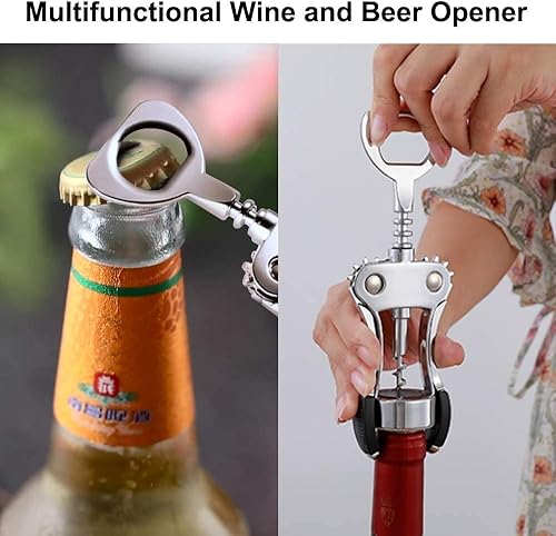 Ventdest Tire-bouchon à aile, ouvre-bouteille de vin avec bouchon de bouteille, tire-bouchon de qualité supérieure et décapsuleur pour serveurs amateurs de vin - Nail Gallerys