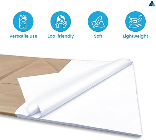 Nationwide Paper Lot de 500 feuilles de papier de soie blanc sans acide 375 x 500 mm - Nail Gallerys