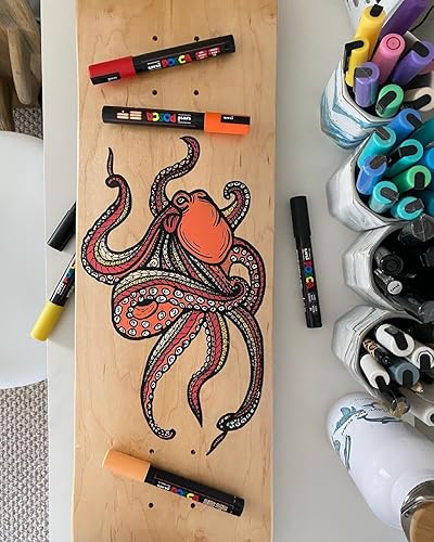 Posca 153544841 Lot de 8 Marqueur peinture avec encre à base d'eau et pointe aiguille extrafine calibrée de, 0,7 mm - Nail Gallerys