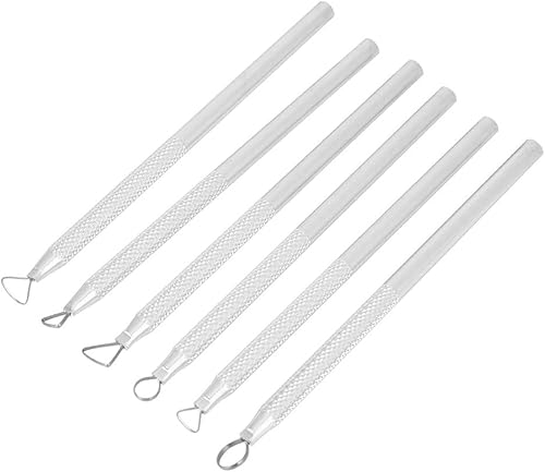 Argile De Poterie,Scuture Argile,Zuu 6Pcs Clay PY Scuting Tools Set,Outile Scuture d'argile Poterie nant Xiem Coupe Sito Métal Outil De Scuture 6Pcs Ensemble Grat - Nail Gallerys