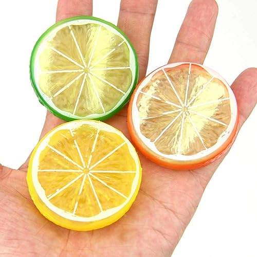 Lot de 30 tranches de citron artificiel, réaliste, décoration de mariage, festival, photographie, panier de fruits, mélange - Nail Gallerys