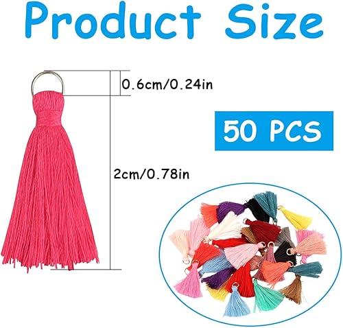 WUSJCOF 50 pièces de pompons miniatures faits à la main colorés pour bracelets, boucles d'oreilles, porte-clés, artisanat, création de bijoux, décoration, marque-pages - Nail Gallerys