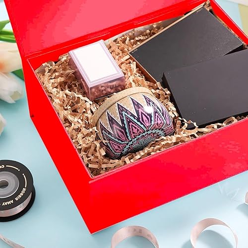 Boîte Cadeau Rectangulaire Magnétique, Boite Cadeau Magnetique avec Couvercle, Bowknot Boite Cadeau, pour Anniversaire, Noël, Saint Valentin (Rouge) - Nail Gallerys