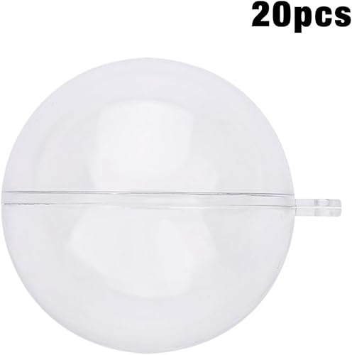 Qukaim Lot de 20 boules décoratives en plastique transparent 5 cm à remplir pour décoration de Noël ou de mariage - Nail Gallerys