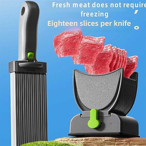 NRSW Coupe-Viande Quick Slice, trancheuse à Viande multifonctionnelle pour Viande Crue fraîche, épaisseur réglable 2 ou 4 mm, Coupe-Porc Manuel pour bœuf,White - Nail Gallerys
