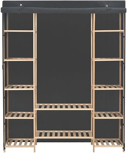 vidaXL Garde-Robe Penderie Armoire de Rangement Etagère à Vêtements Meuble de Rangement Organisateur Chambre à Coucher Chaussures Tissu - Nail Gallerys