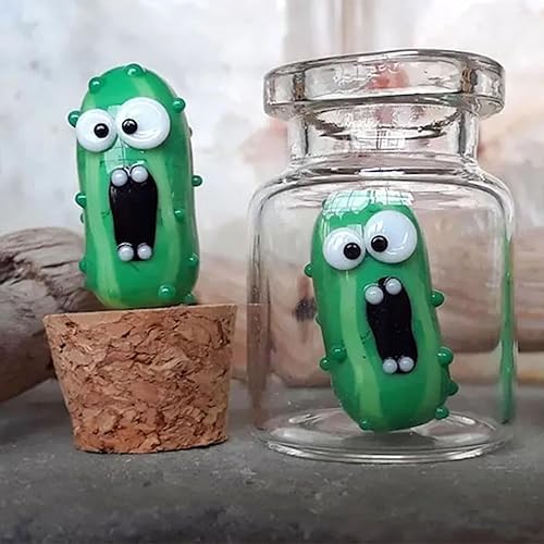 Lnhgh Pots Amusants de cornichon Hurlant, Ornement de en Pot de cornichon - Petits cornichons hurlants en Verre dans Une Bouteille - Bouteille de cornichon drôle, Pots de cornichons en - Nail Gallerys