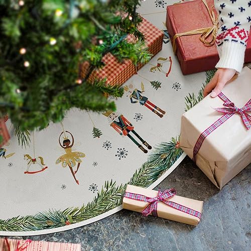 Artoid Mode Feuilles casse-noisette flocons de neige de Noël 91 cm Jupe de sapin de Noël étoile Décoration de fête - Nail Gallerys