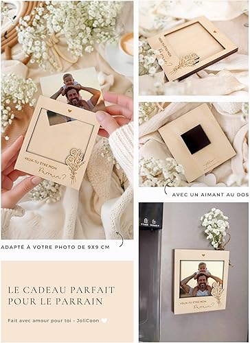 Joli Coon Cadre photo Marraine et Parrain – Set de cadres pour photo commune – Veux-tu être ma marraine et mon parrain - Nail Gallerys