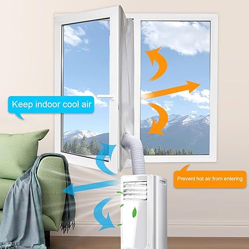 Kit Calfeutrage Climatiseur,Calfeutrage Fenetre Climatiseur,Kit De Plaque FenêTre Climatiseur Mobile,Adaptateur De FenêTre De Climatiseur Plaque,Oint De FenêTre Pour Climatiseur (Anti-UV 3M) - Nail Gallerys