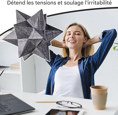 Gihioue Décoration en pour la Maison, Statue en Étoile Merkaba, Ornements de Table Apaisants Polis pour Méditation, Yoga, Lecture et Sommeil - Nail Gallerys