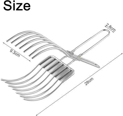 Pince à rôtir en acier inoxydable - Séparateur de tranches de viande - Outil de cuisine pour légumes, fruits, pain, bœuf - Nail Gallerys