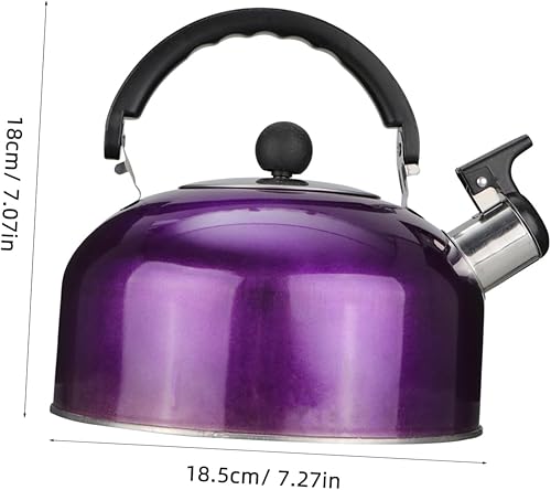 CALLARON Bouilloire à pipe en acier inoxydable 2 l - Pour camping, pique-nique, violet - Nail Gallerys