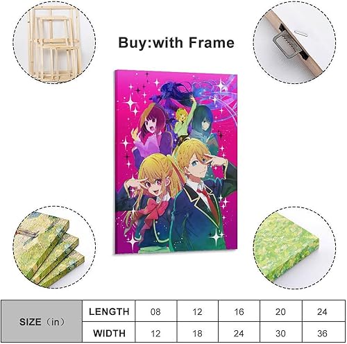 Polina Poster d'anime Oshi No Ko sur toile - Décoration murale pour salon, chambre à coucher - 30 x 45 cm - Sans cadre - Nail Gallerys