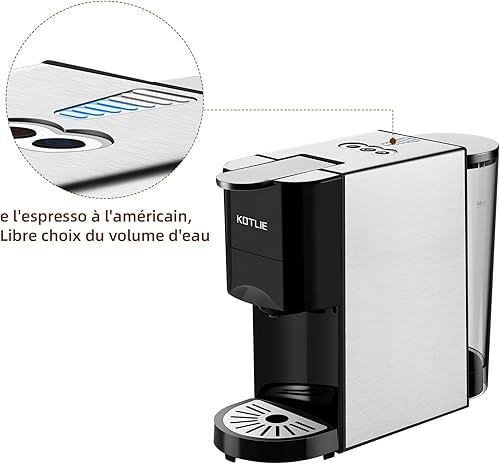 KOTLIE 5 en 1 Cafetière à Capsules, Double Extraction Chaude et Froide, pour Nespresso Original/Lavazza a modo mio/Dolce Gusto/ESE Pads (44mm)/Café Moulu(AC-513F) - Nail Gallerys