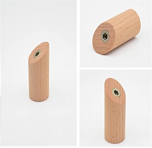 4 Pièces Bois Naturel Crochet Porte, Cylindre Crochet de Manteau Mural, Crochets en Bois Fixés au Mur, Postuler à Chapeaux, Vestes, Sacs, Vêtements(3x8cm) - Nail Gallerys