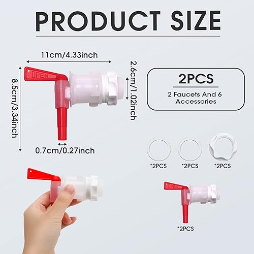 Lot de 2 robinets d'écoulement en plastique - Distributeur de boisson - Distributeur d'eau de rechange - Nail Gallerys