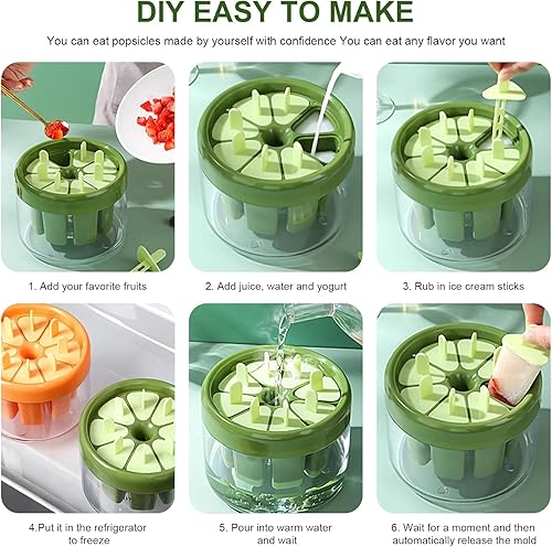 Lot de 8 moules à glace réutilisables et faciles à démouler (vert) - Nail Gallerys