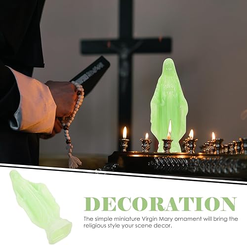 Amosfun Statue Lumineuse Vierge Miniature Décoration Religieuse pour Église Et Maison Ornement Catholique Figurine Vierge Charmante pour Bureau Et Salon - Nail Gallerys
