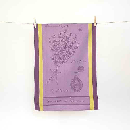Torchon de Cuisine Jacquard Violet Parme 48 * 70 cm, 100% Coton, Absorbant, Thème Lavande, Autrefois - Nail Gallerys