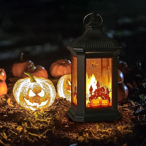 3 Pièces Lanterne Halloween LED, Decoration Halloween Exterieur et Interieur a Suspendre, Halloween Decoration Citrouille Lumineuse, Décoration Jardin Lumière Batterie Fantome Veilleuse Deco Halloween - Nail Gallerys
