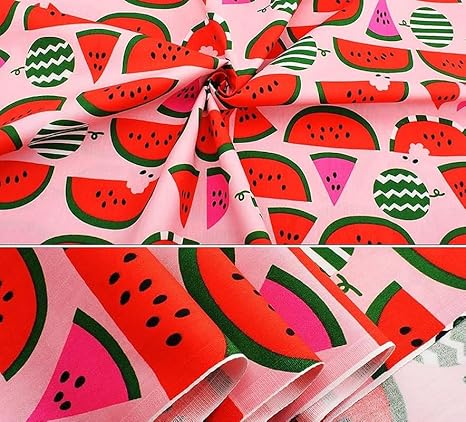 CraftsFabrics Lot de 10 tissus en coton sergé imprimé série fruits 25 x 25 cm pour matelassage, scrapbooking, projets de bricolage, collage, patchwork - Nail Gallerys