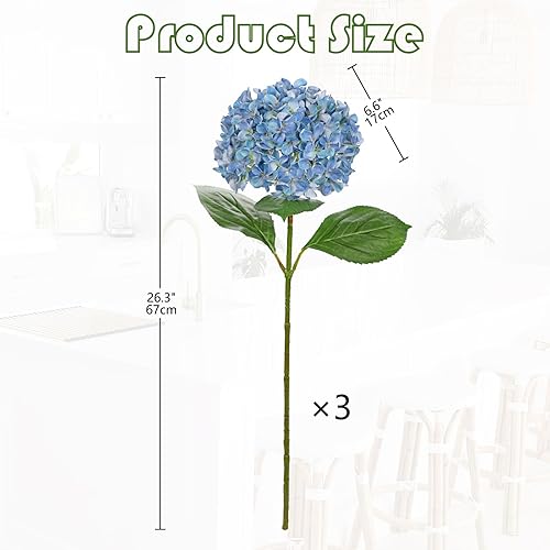 Arborus Lot de 3 branches d'hortensia artificielles avec fleurs vertes d'hortensia artificielles comme de vraies branches décoratives - Nail Gallerys