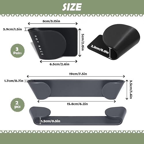 IIRC Lot de 5 Support de Couvercle de Casserole, Supports de Rangement Mural,Organisateur de Couvercle de Casserole Réglable pour la Maison, la Cuisine, Organisateur d'Ustensiles - Nail Gallerys