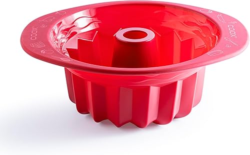 Coox Moule à Bundt avec poignées 24 x 10 cm, moule à pâtisserie antiadhésif en silicone de qualité supérieure pour gâteaux Bundt. Maintenant encore plus facile à cuire. - Nail Gallerys
